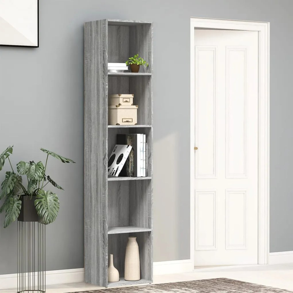 815436 vidaXL Bibliotecă, gri sonoma, 40x30x189 cm, lemn prelucrat