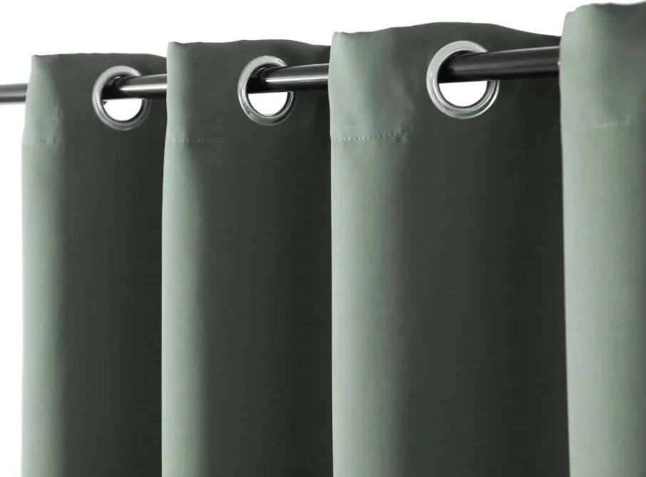 Perdea OXFORD verde-gri 140x250 cm Agatat: Inele metalice