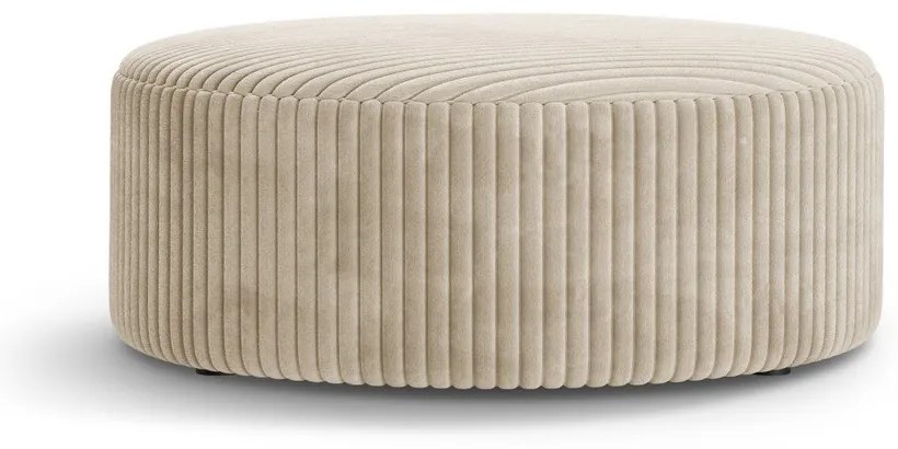 Taburet bej cu tapițerie din catifea reiată Dia – Micadoni