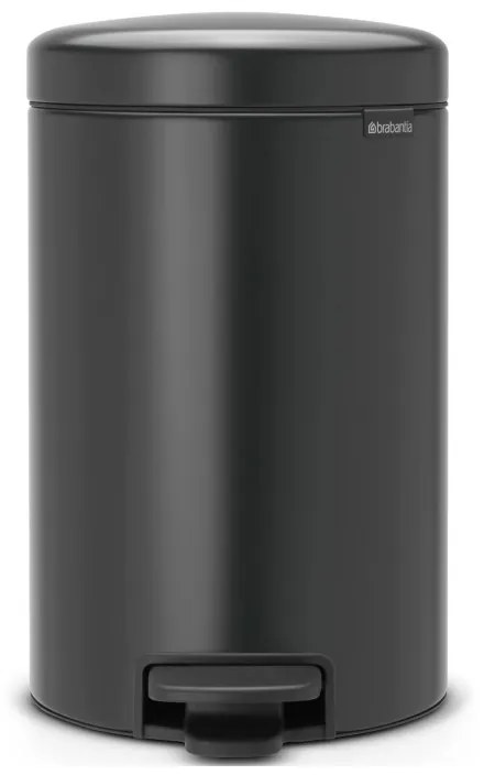 Cos de gunoi cu pedala Brabantia NewIcon 1008842, 12 L, Inchidere lina, Baza antiderapanta, Gri inchis