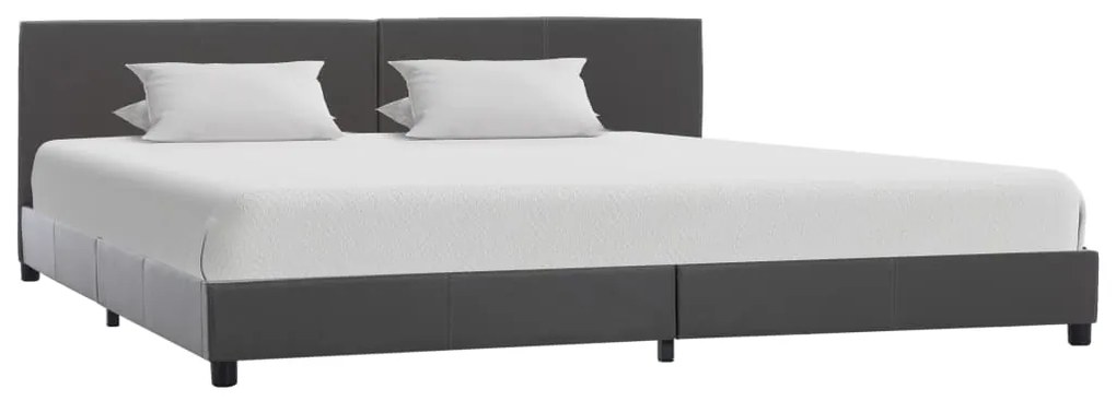 284779 vidaXL Cadru de pat, gri, 180 x 200 cm, piele ecologică