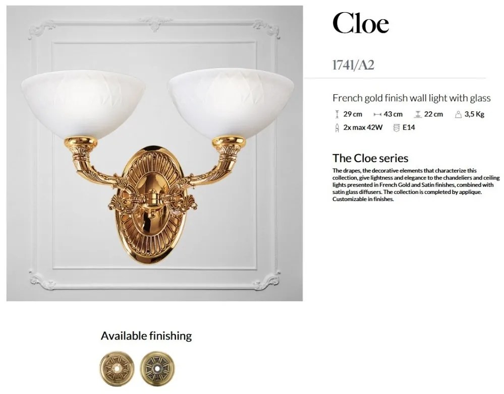 Aplica de perete LUX design clasic realizata manual Cloe