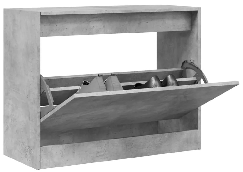 vidaXL Pantofar, gri beton, 80x34x63 cm, lemn prelucrat