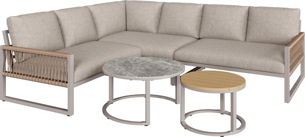 Set de lounge pentru grădină pentru 6-7 persoane, Bej | Aosom Romania
