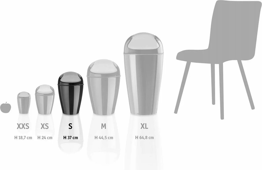 Coș pentru deșeuri cosmetice Koziol DEL S, 5 l,negru