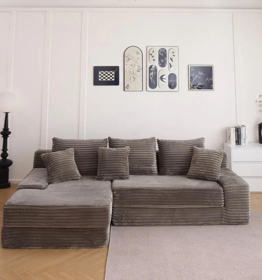 Canapea Colțar Memory Foam HD Soft Lounge | Design Modern &amp; Confort Premium | 5 Culori Disponibile | AlmaCasa (Culoare: Crem)