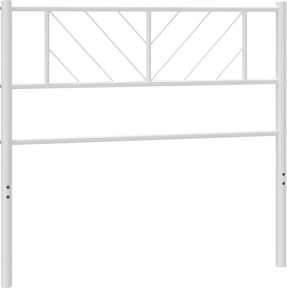 vidaXL Tăblie de pat de schimb metalică, alb, 75 cm