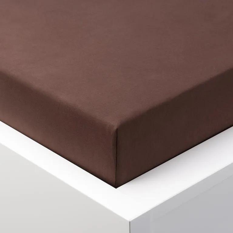 Cearşaf cu elastic jersey EXCLUSIVE de culoarea ciocolatei pat simplu 2 buc