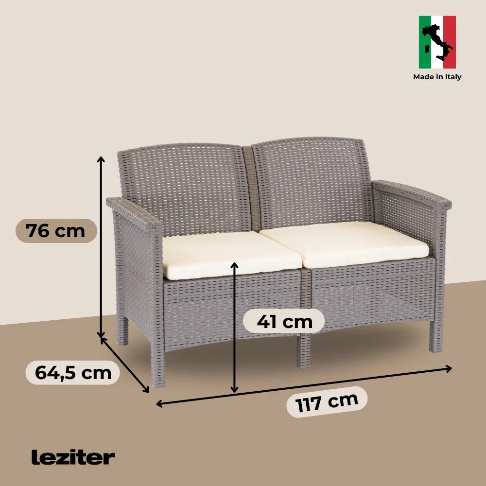Set de mobilier de grădină Venus II cu 6 locuri, grafit cappuccino