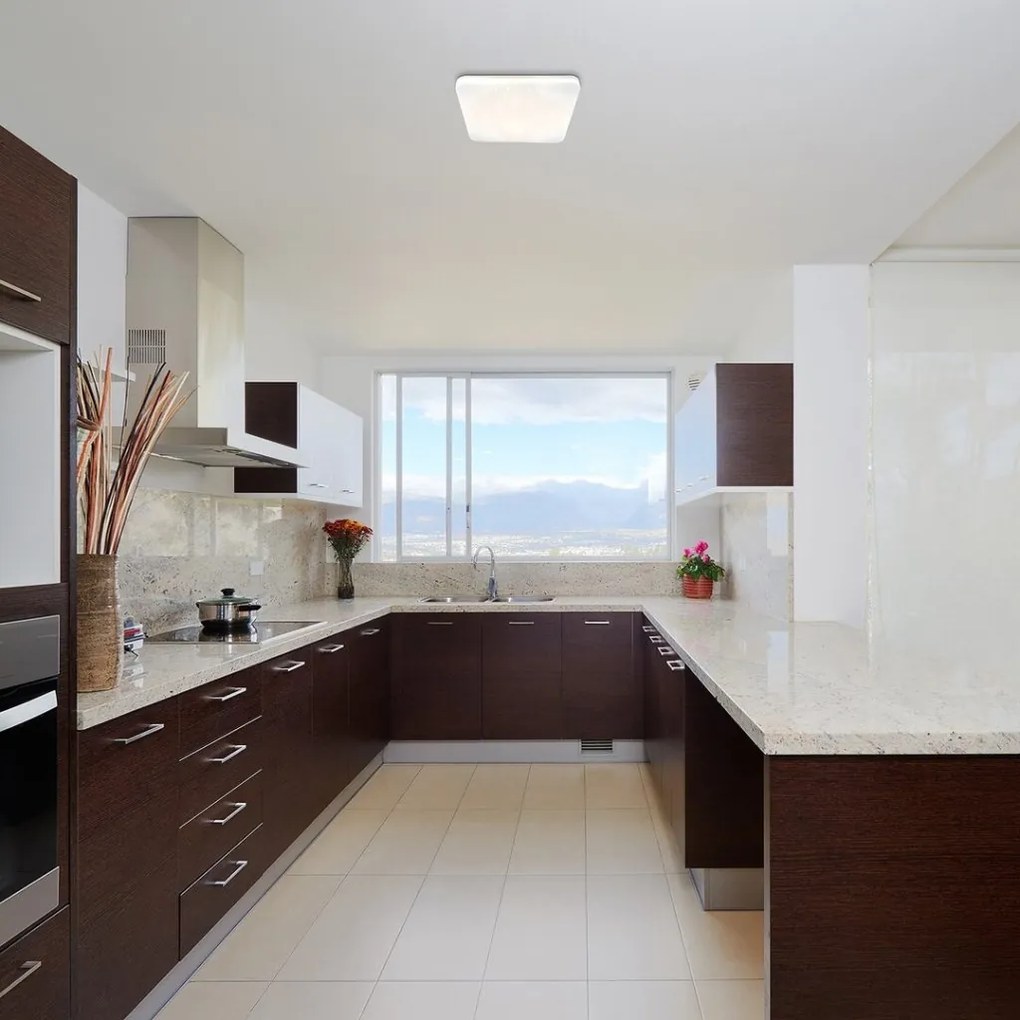 Plafoniera LED design modern Lucas alb 28x28cm