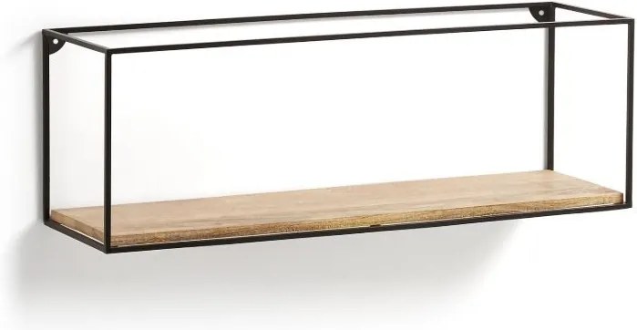 Raft maro/negru din lemn si metal 90 cm Edwina La Forma