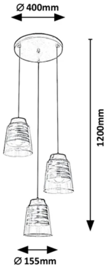 Lustra cu 3 pendule design modern Zenaida 3545 RX