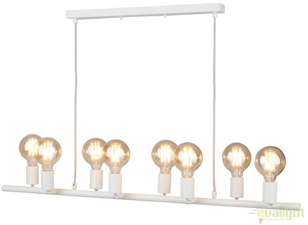 Lustra moderna cu 8 surse de lumina directionabile MIAMI, alb MIAMI/H8/W