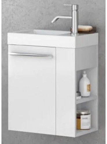 Set mobilier baie (masca si lavoar) Kolpa San Kiki 51x25xH51 cm, deschidere stanga, alb