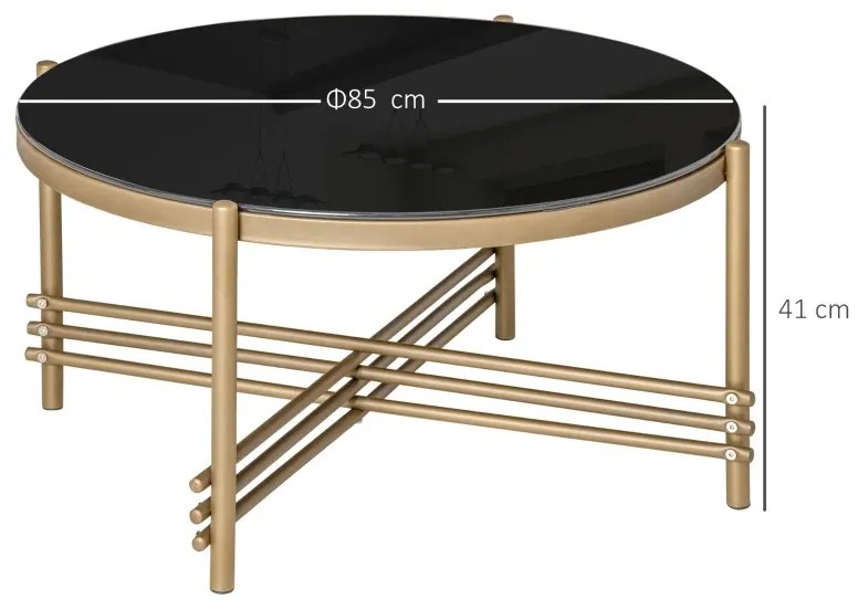 MAAU3 - Masuta de cafea rotunda 85 cm, mesa pentru living - Auriu