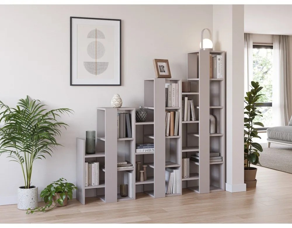 Etajeră gri/bej 158x151 cm Anissa – Marckeric