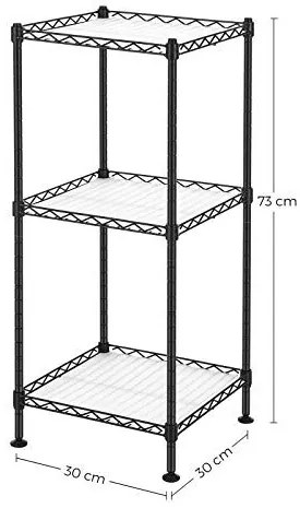 Raft de depozitare, Songmics, Negru-Alb, 30x30x73 cm