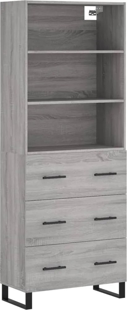 vidaXL Dulap înalt, gri sonoma, 69,5x34x180 cm, lemn compozit