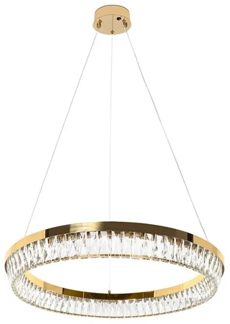 Lustra suspendata LED, Metal, Sticla, SAYOV 60 auriu