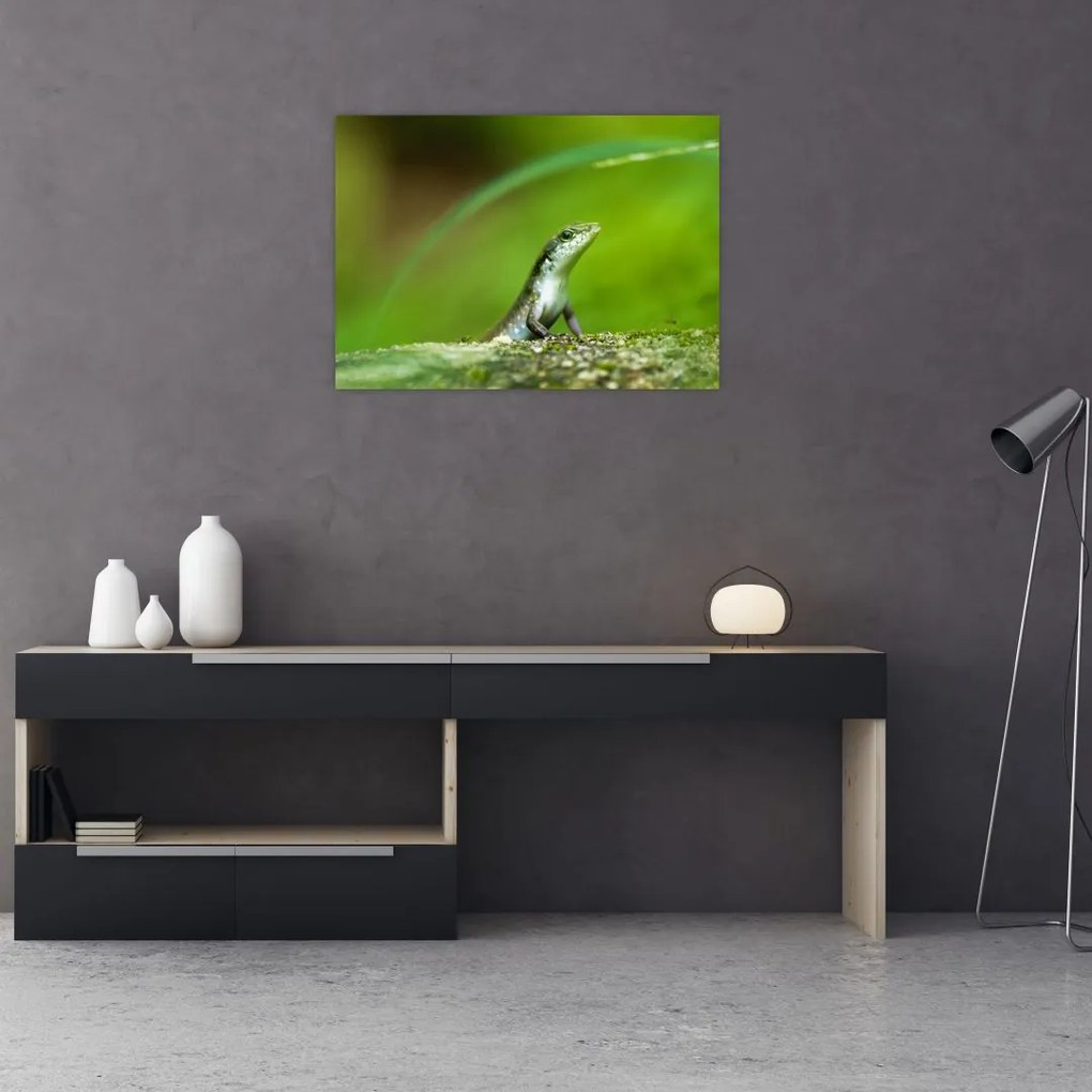 Tablou pe sticlă cu șopârlă (70x50 cm)