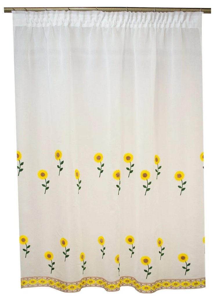 Perdea de bucatarie cu imprimeu floarea soarelui, 300x165 cm