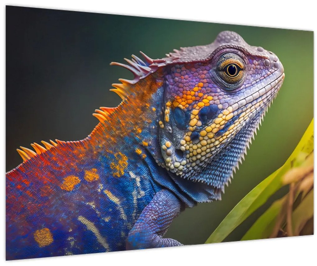 Tablou - Iguana colorată (90x60 cm)