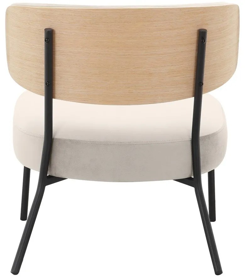 Fotoliu cu taburet crem cu tapițerie din catifea Jerry – Støraa