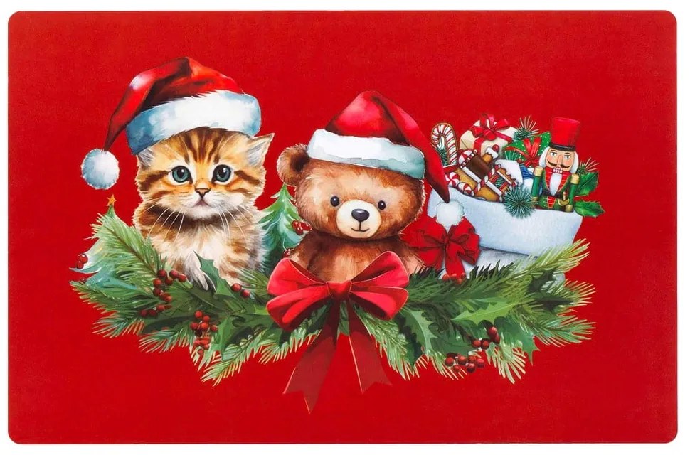 Suport pentru farfurii din plastic 28,5x44 cm cu model de Crăciun Cadocha – douceur d'intérieur