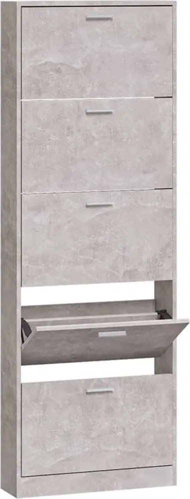 vidaXL Pantofar, gri beton, 59x17x169 cm, lemn compozit