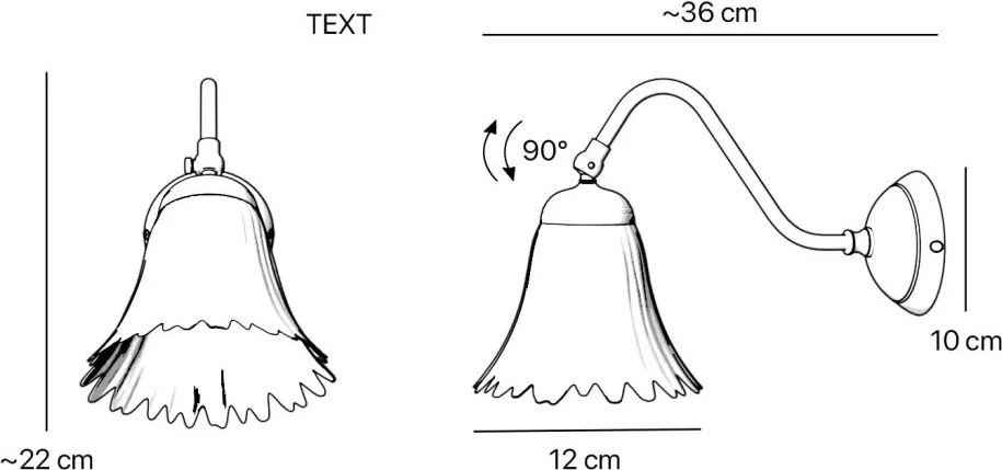 Aplica de perete stil Art Nouveau Floral