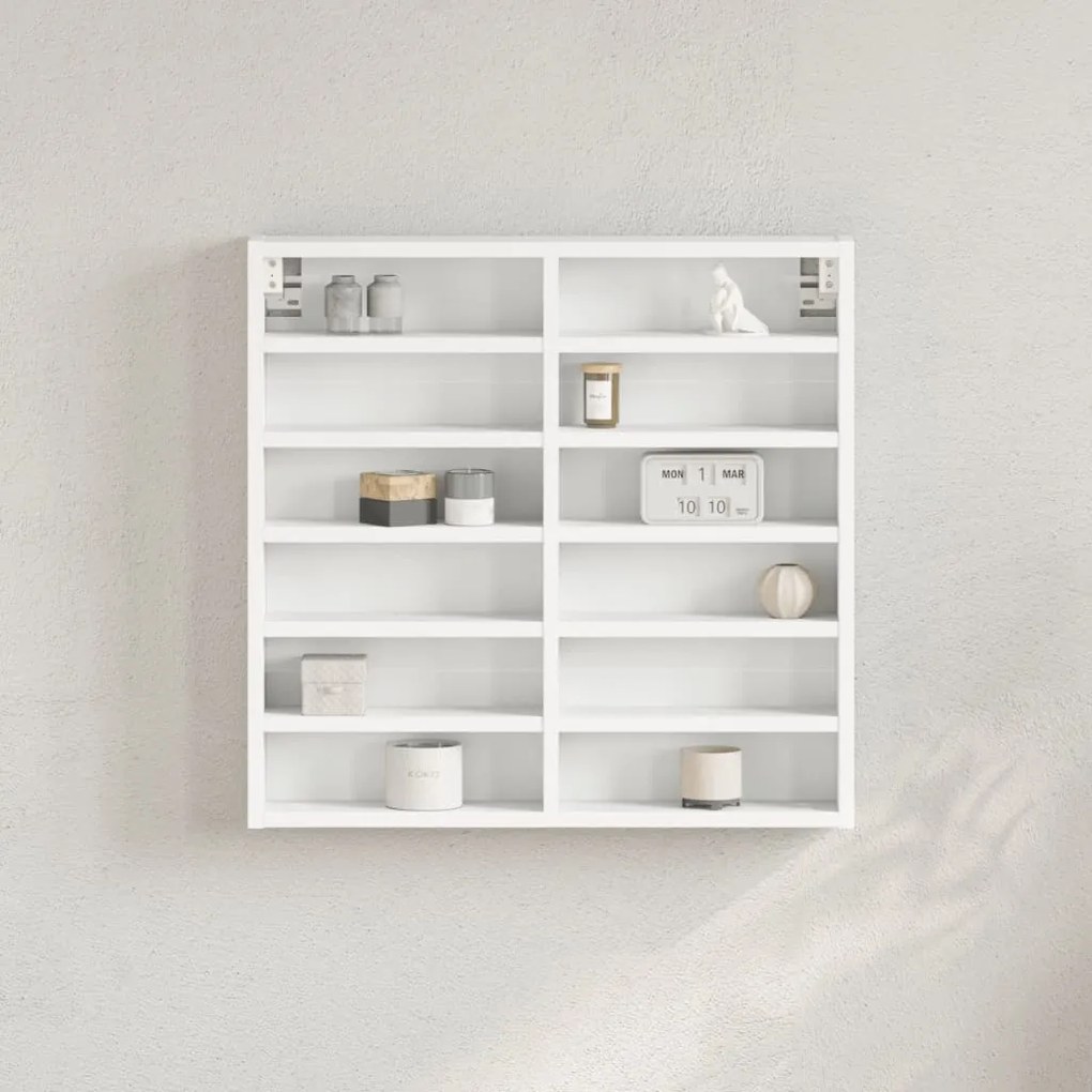 vidaXL Dulap cu vitrină, alb, 60x8,5x58 cm, lemn prelucrat