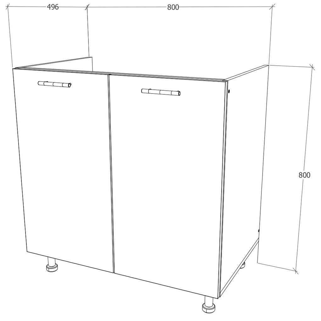 Corp Superior Toro, Stejar Bronz, 80 x 35 x 60 cm