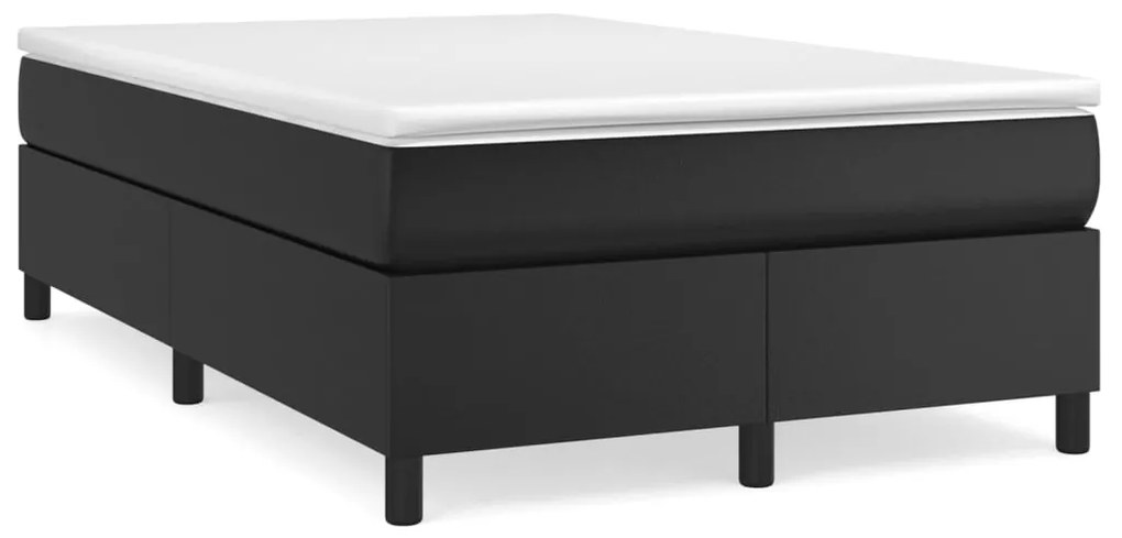 3144596 vidaXL Pat box spring cu saltea, negru, 120x200 cm, piele ecologică