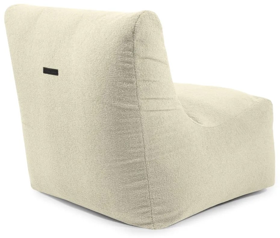 Fotoliu bean bag gri deschis cu tapițerie din țesătură bouclé Seat 100 Lounge – SLOWDOWN