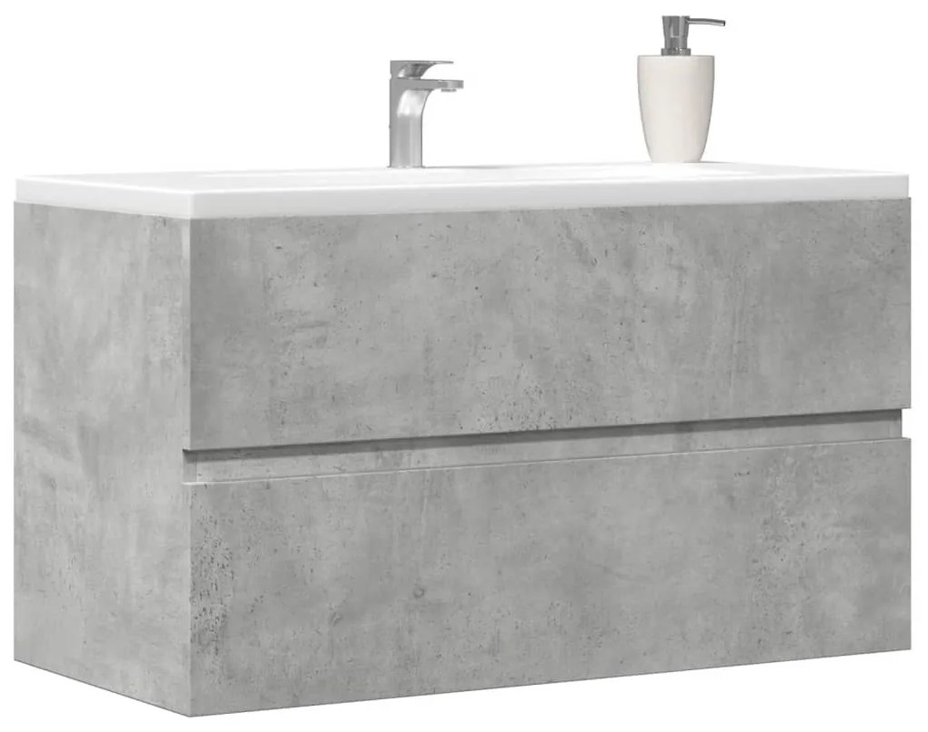 vidaXL Dulap suspendat de baie, gri beton 80x38,5x45 cm lemn prelucrat