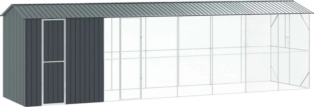 vidaXL Cușcă pentru păsări Antracit 860 x 208 x 247 cm Oțel Galvanizat
