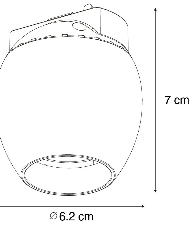 Spot modern negru pentru sistem de șine monofazat 6W 3000K - Magnetic Zagaye