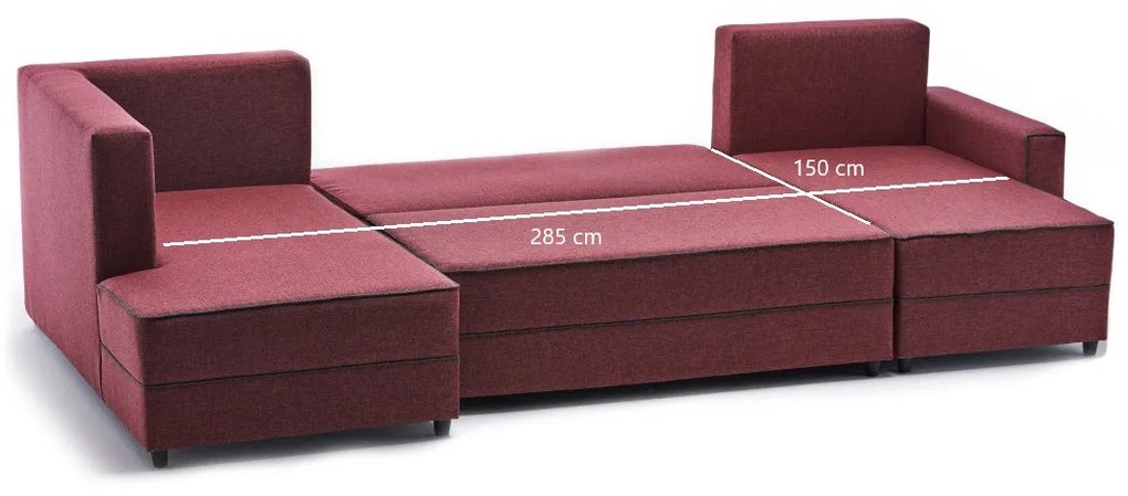 Canapea extensibilă de colț Ece Panoramik - Claret Red
