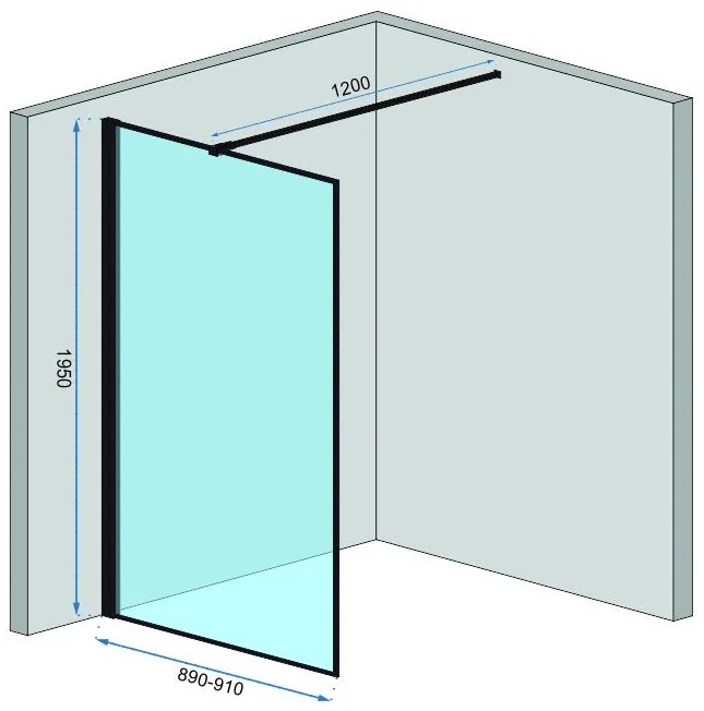 Paravan dus walk-in Bler - 90x195 cm