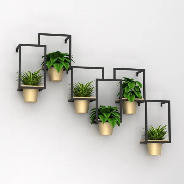 Ghiveci de flori de perete 38x18 cm auriu
