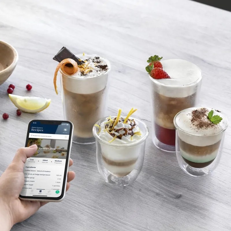 Espressor automat DeLonghi Eletta Explore ECAM450.65.G, 1450W, 19 bar, 1.8l, Wi-Fi, Touch TFT display, LatteCrema hot/cool, Twin Shot, To-Go, Cafea boabe, Negru/Gri