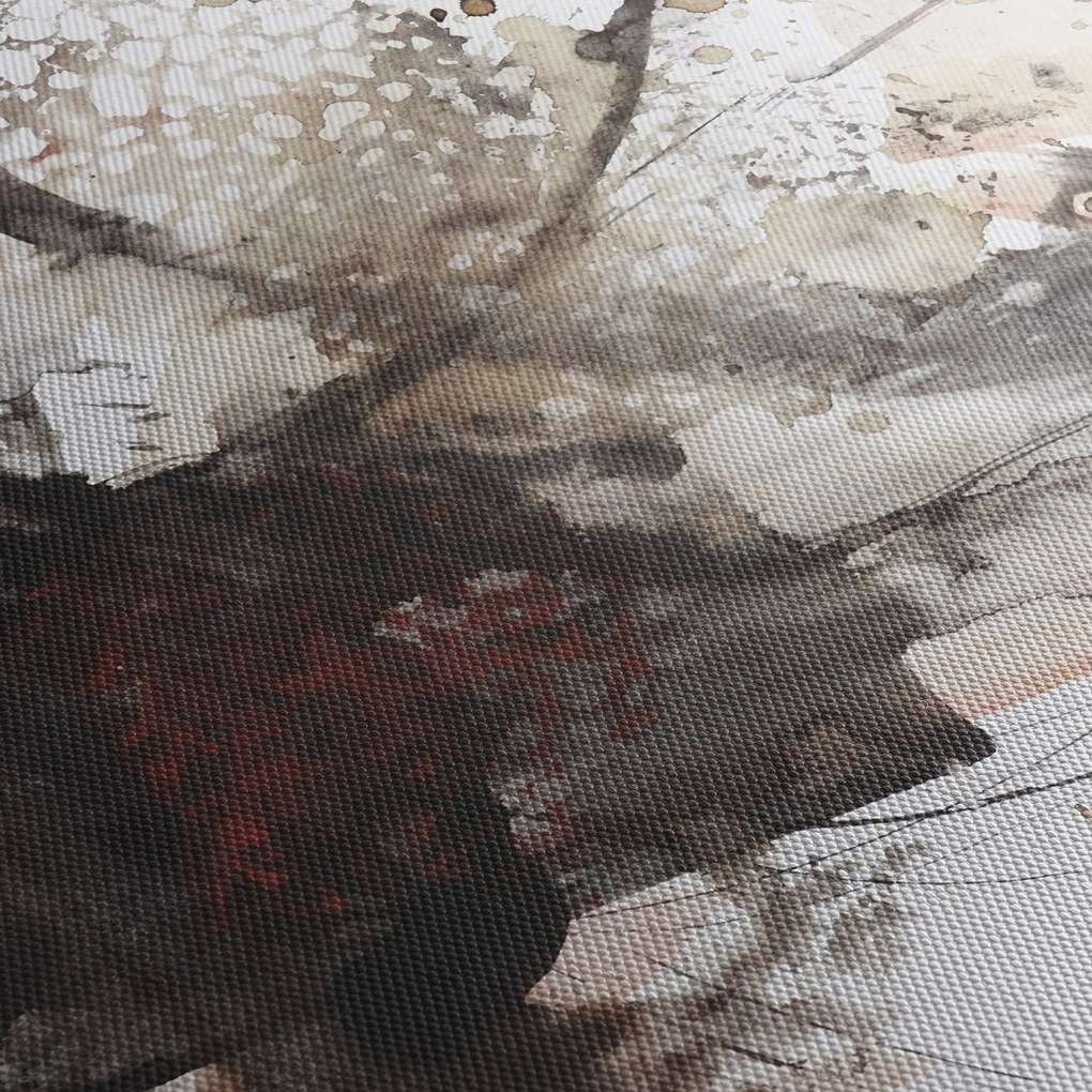 Tablou cu pictură abstactă (cu ceas) (90x30 cm)