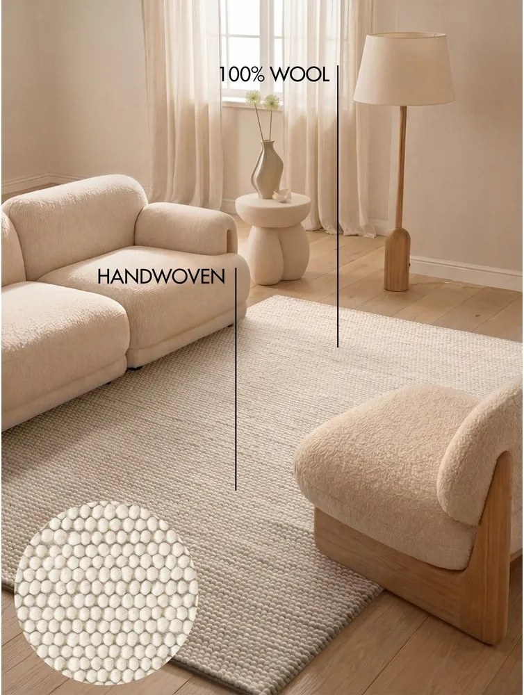 Covor crem țesut manual din lână 200x300 cm Richmond Diana – Ted Baker