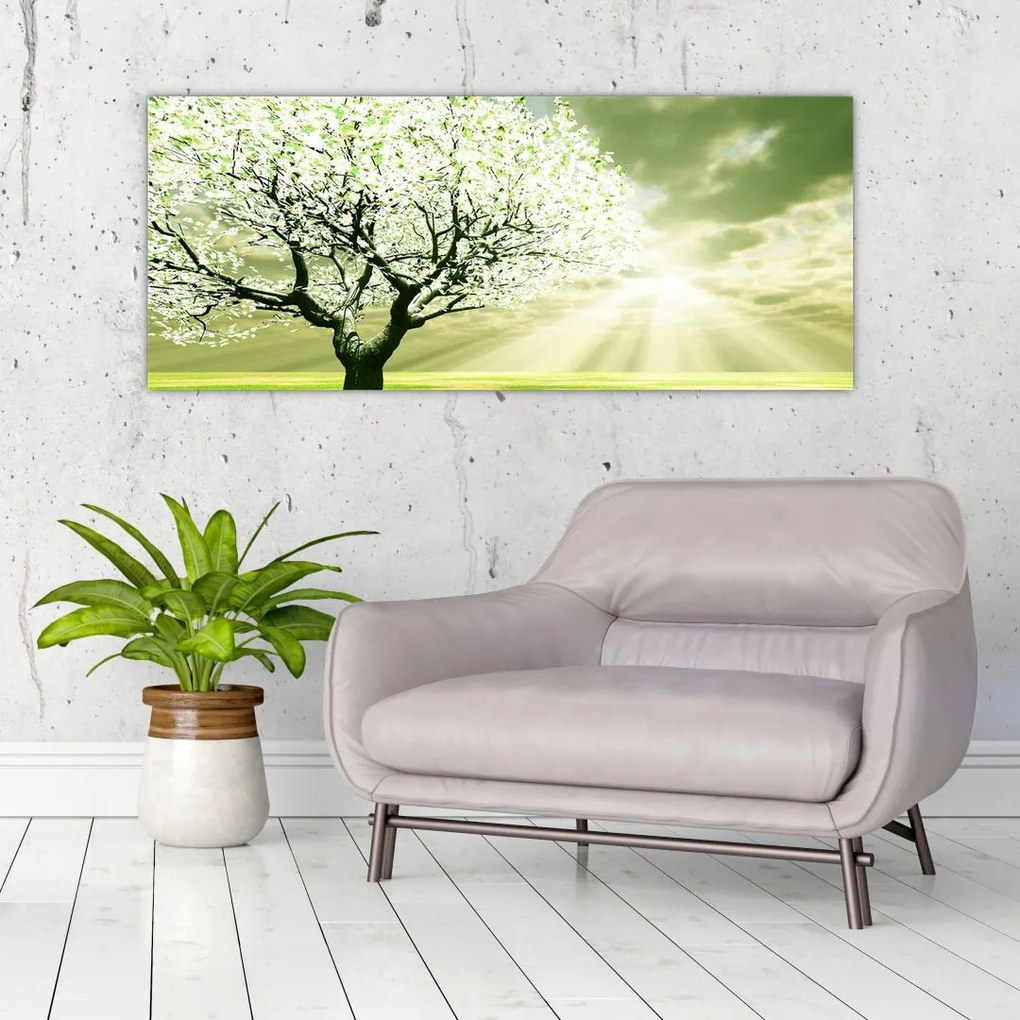 Tablou cu copaci pe luncă (120x50 cm)
