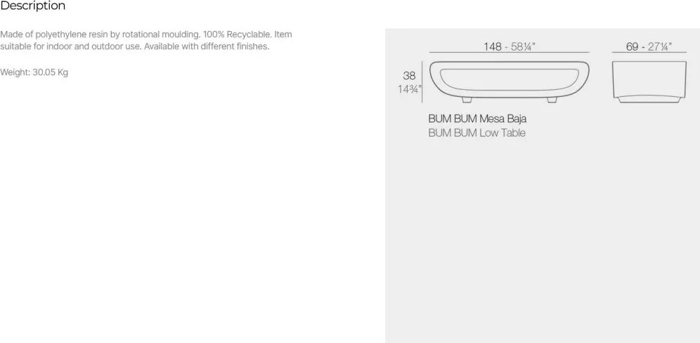 Masuta cafea de exterior / interior design ultra-modern premium BUM-BUM