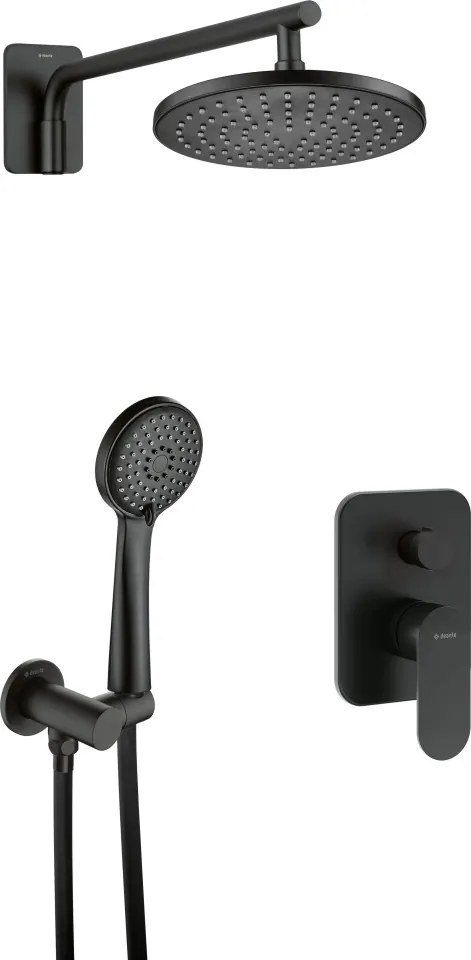 ALPINIA Set de duș cu montare îngropată NAC_N9ER Finisaj: nero