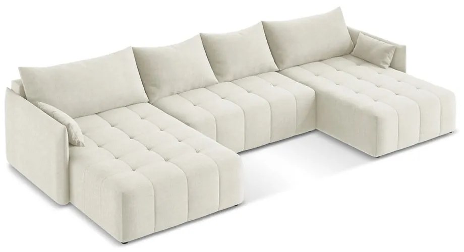 Colțar bej extensibil/cu spațiu de depozitare (în formă de "U") Moku – Makamii