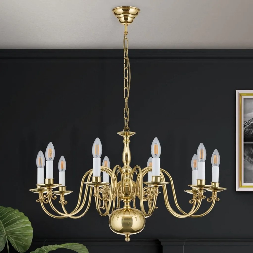 Candelabru 10 brate design clasic FLAMISCH, alama lucioasa