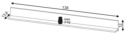 Poliță de perete FLOP, neagră