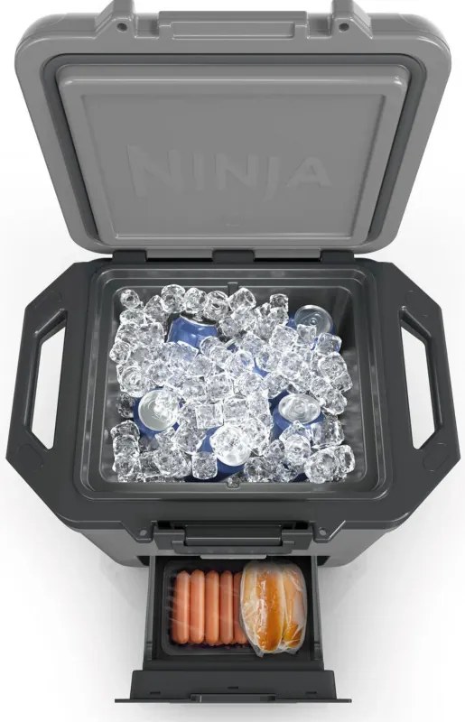 Lada frigorifica Ninja FrostVault FB131EUGY, 28 l, Pasiva, 48 doze, Pastreaza gheata pana la 5 zile, Compartiment uscat, Gri